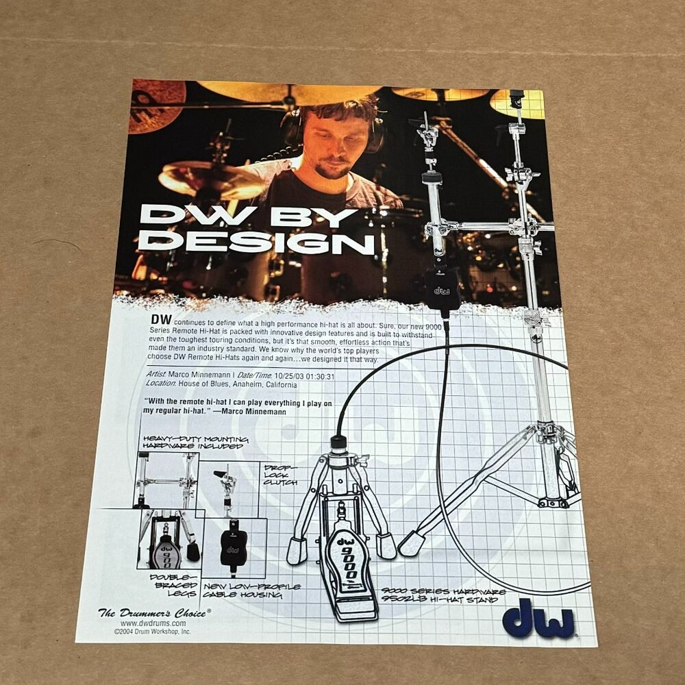 Marco Minnemann - DW Hardware - 2004 Print Advertisement